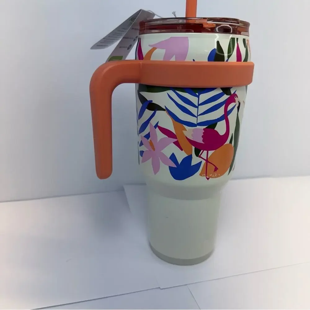 Reduce 40oz Cold 1 Vacuum Insulated Tumbler Mug Stainless Steel flamingo